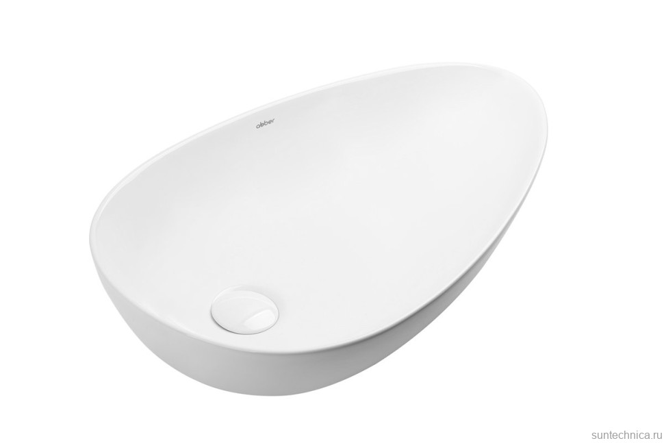 Накладная раковина Abber Bequem AC2117 59 глянцевая белая, фаянс