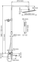 Душевая стойка Wasserkraft Abens 2000 A299.162.218.BM Thermo с термостатом, черная