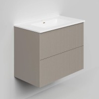 Тумба с раковиной La Fenice Terra Twin 80 подвесная, cappuccino, раковина Slim Line 80 см