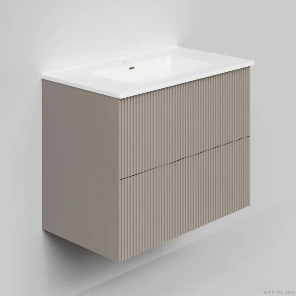 Тумба с раковиной La Fenice Terra Twin 80 подвесная, cappuccino, раковина Slim Line 80 см