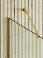 Душевая перегородка Maybahglass MGD-731-3у 79 см, профиль золото, стекло сатин