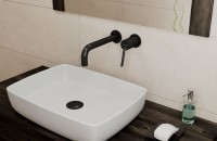 Смеситель для раковины Bravat P8461217BW-ENG С ВНУТРЕННЕЙ ЧАСТЬЮ черный