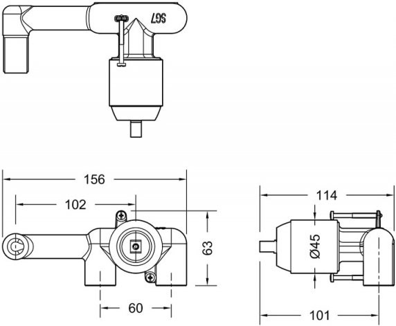 Смеситель для раковины Bravat P8461217BW-ENG С ВНУТРЕННЕЙ ЧАСТЬЮ черный