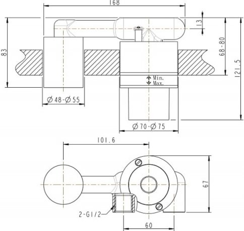 Смеситель для раковины Bravat P8461217BW-ENG С ВНУТРЕННЕЙ ЧАСТЬЮ черный