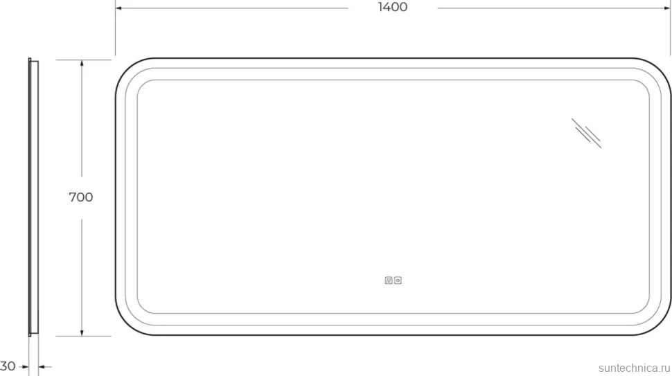 Зеркало Cezares Stylus 140х70, с подсветкой, с антизапотевателем