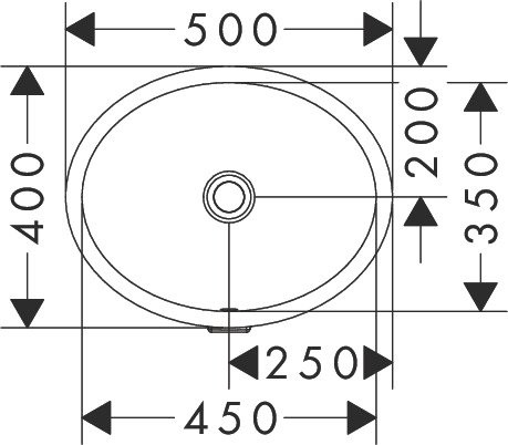 Раковина Hansgrohe Xuniva D 60152450 45x35, белая