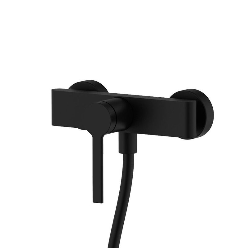 Смеситель для душа с душевым гарнитуром, Черный матовый, AQUAme Asti AQM6413MB