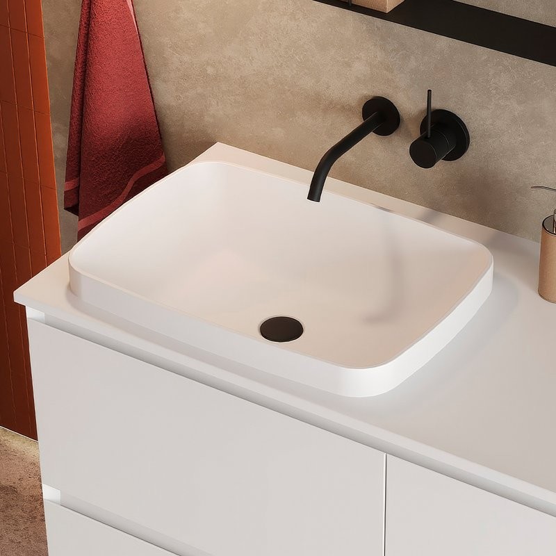 Накладная раковина Belux Джаз 54 матовая белая, прямоугольная