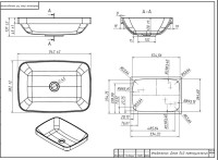 Накладная раковина Belux Джаз 54 матовая белая, прямоугольная