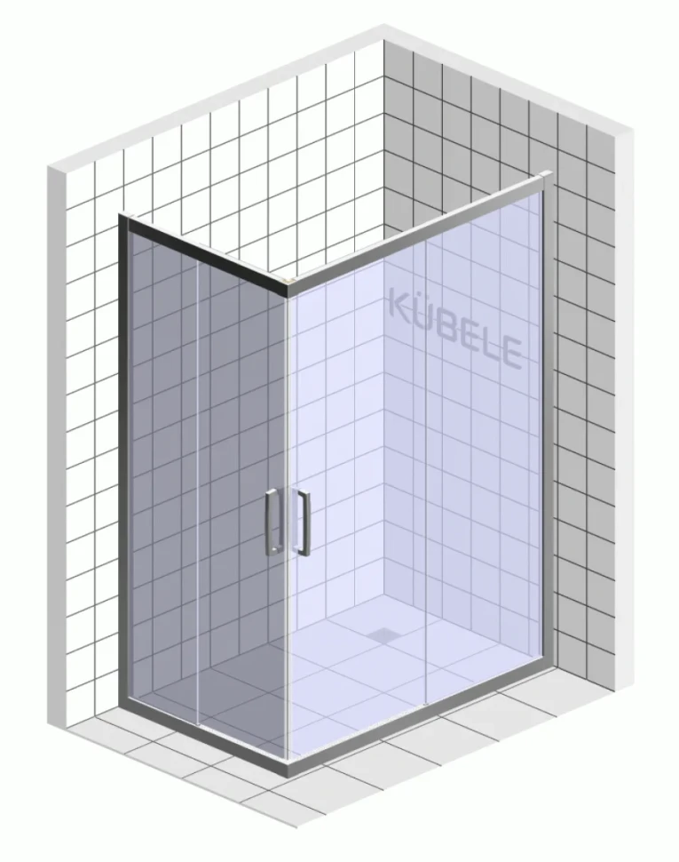 Душевой уголок Kubele DE019 RC-CLN-MT 120х100 см, профиль матовый хром