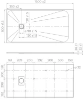 Поддон для душа RGW TSS W 160x80
