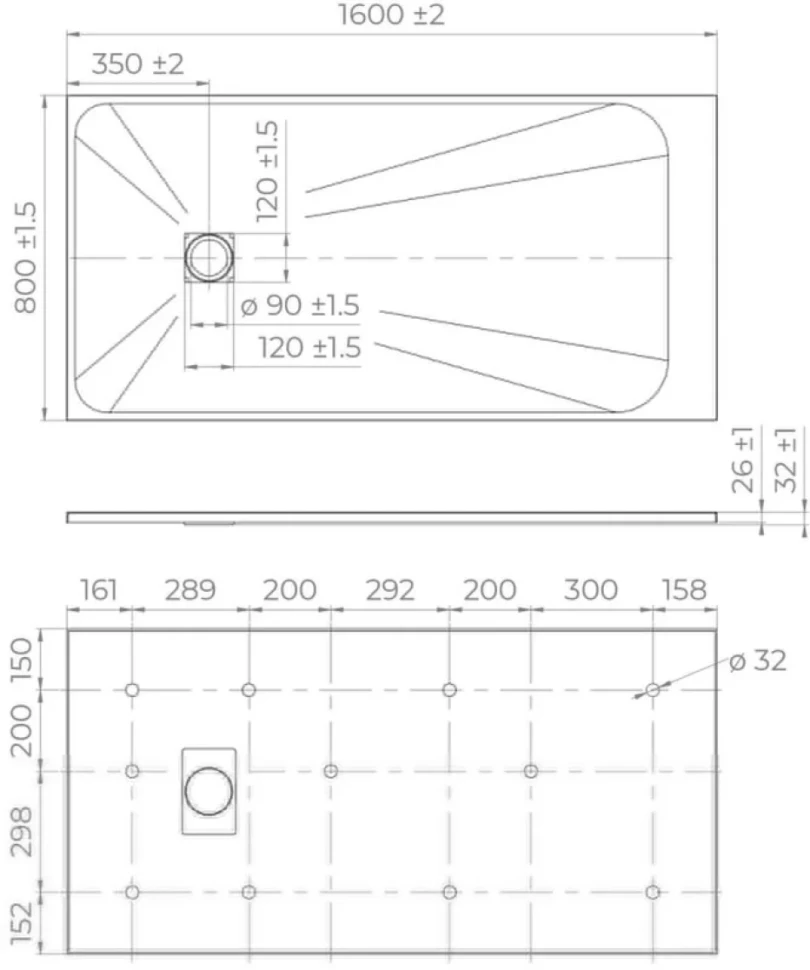 Поддон для душа RGW TSS W 160x80