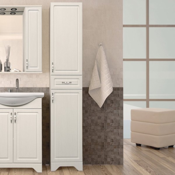 Шкаф пенал для ванной Style Line Олеандр-2 36 Люкс, рельеф пастель