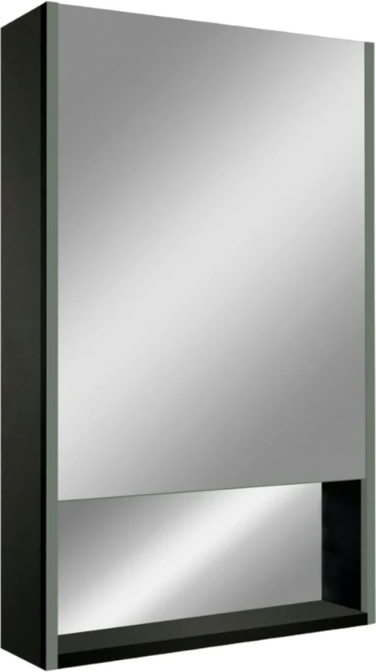 Зеркало-шкаф Art&Max Foggia AM-Fog-500-800-1D-R-DS-F-Nero 50х80, черное, с подсветкой