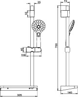 Душевой гарнитур Rose R109 хром