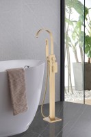 Напольный смеситель для ванны с душем Abber Wasserfall AF8615G С ВНУТРЕННЕЙ ЧАСТЬЮ, матовое золото