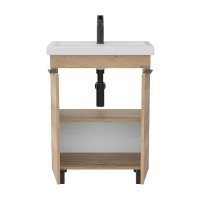 Тумба с раковиной Onika Легран 50 напольная, дуб галифакс