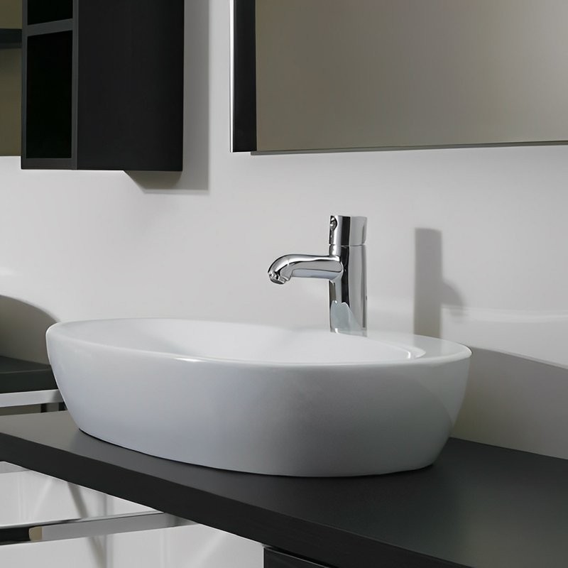 Накладная раковина Azzurra Elegance 60 белая, овальная, фаянс, с 1 отверстием под смеситель