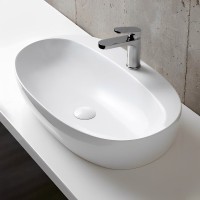 Накладная раковина Azzurra Elegance 60 белая, овальная, фаянс, с 1 отверстием под смеситель