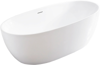 Акриловая ванна Vincea VBT-405-1600 160x80 см, отдельностоящая, белая, овальная, на ножках, со сливом-переливом