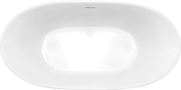 Акриловая ванна Vincea VBT-405-1600 160x80 см, отдельностоящая, белая, овальная, на ножках, со сливом-переливом