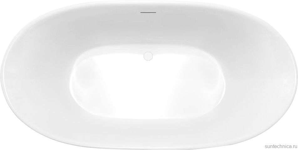 Акриловая ванна Vincea VBT-405-1600 160x80 см, отдельностоящая, белая, овальная, на ножках, со сливом-переливом