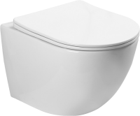 Комплект Унитаз подвесной SantiLine SL-5005 безободковый, с микролифтом + Инсталляция AlcaPlast AM101/1120-4:1 RU M578-0001 кнопка смыва черная
