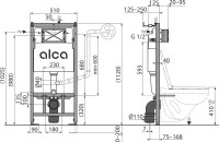 Комплект Унитаз подвесной SantiLine SL-5005 безободковый, с микролифтом + Инсталляция AlcaPlast AM101/1120-4:1 RU M578-0001 кнопка смыва черная