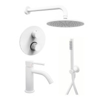Комплект для ванной Paffoni Light KITLIQ018BO071 С ВНУТРЕННЕЙ ЧАСТЬЮ, белый матовый