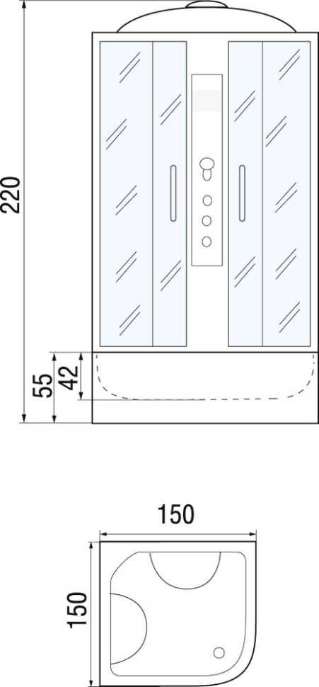 Душевой бокс River Temza 150/150 МТ