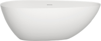Ванна из искусственного камня Salini Paola In S-Sense 160x75 см, отдельностоящая, белая, овальная, со сливом-переливом, с донным клапаном