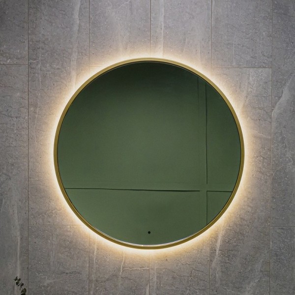 Зеркало круглое Art&Max Asti 80, с подсветкой, золото