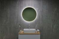 Зеркало круглое Art&Max Asti 80, с подсветкой, золото