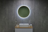 Зеркало круглое Art&Max Asti 80, с подсветкой, золото