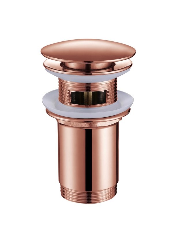 Донный клапан для раковины Abber AF0010MRG с переливом, розовое золото