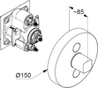 Термостатический смеситель встраиваемый Kludi Push 387120538 С ВНУТРЕННЕЙ ЧАСТЬЮ