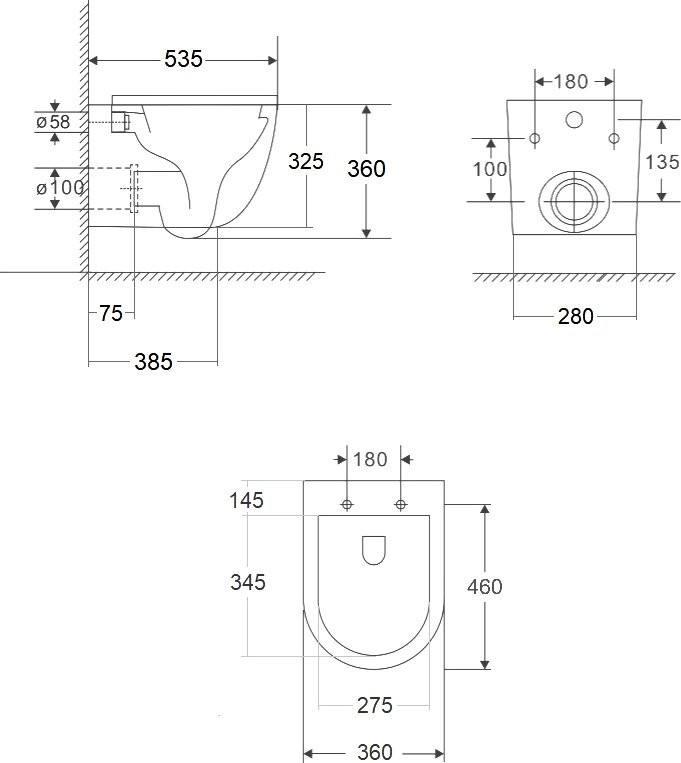 Комплект Унитаз подвесной BOND Oval F01-10Long удлиненный, безободковый, с микролифтом, белый + Инсталляция TECE Base 9400413 4 в 1 с кнопкой смыва