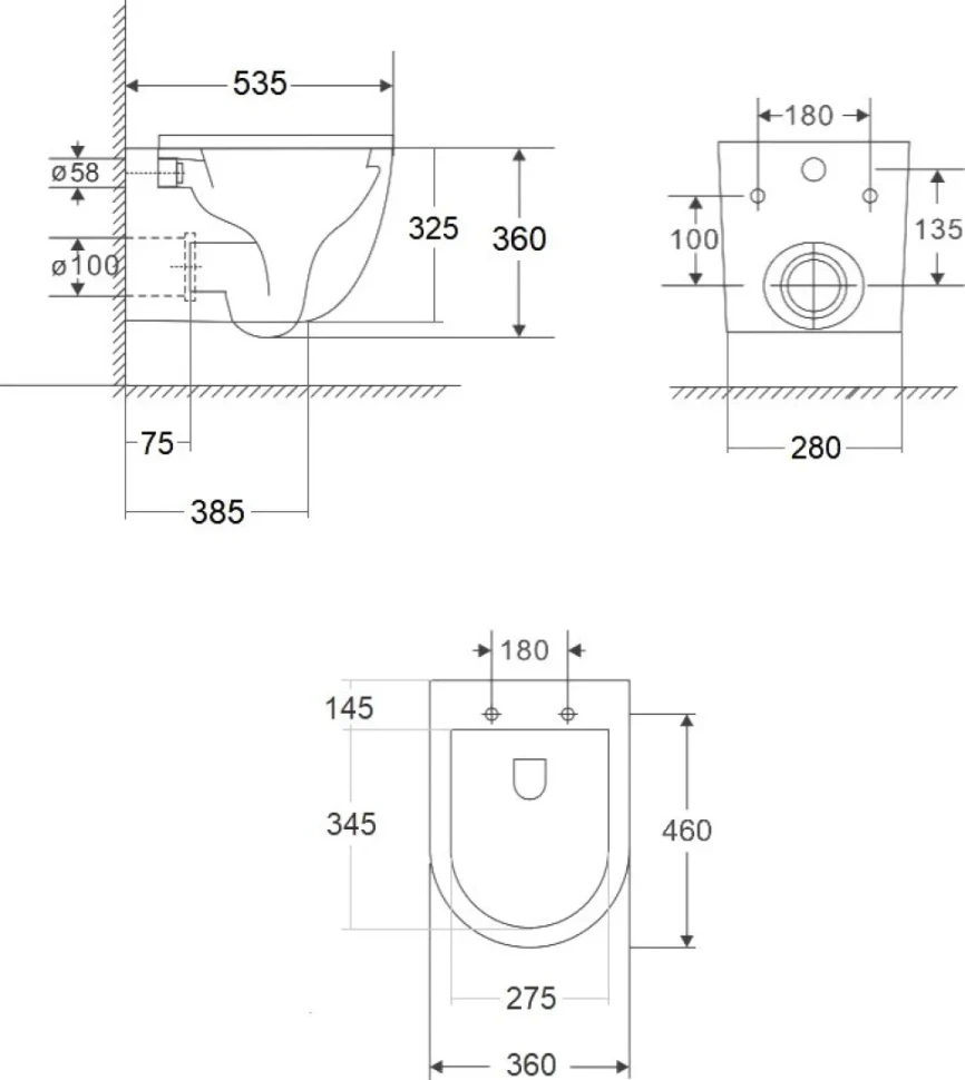 Комплект Унитаз подвесной BOND Oval F01-10Long удлиненный, безободковый, с микролифтом, белый + Инсталляция TECE Base 9400413 4 в 1 с кнопкой смыва