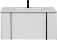 Тумба с раковиной Allen Brau Reality 100 подвесная, белый матовый, раковина Fantasy Flat 102x47, белая