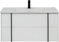 Тумба с раковиной Allen Brau Reality 100 подвесная, белый матовый, раковина Fantasy Flat 102x47, белая