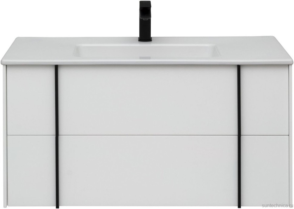Тумба с раковиной Allen Brau Reality 100 подвесная, белый матовый, раковина Fantasy Flat 102x47, белая