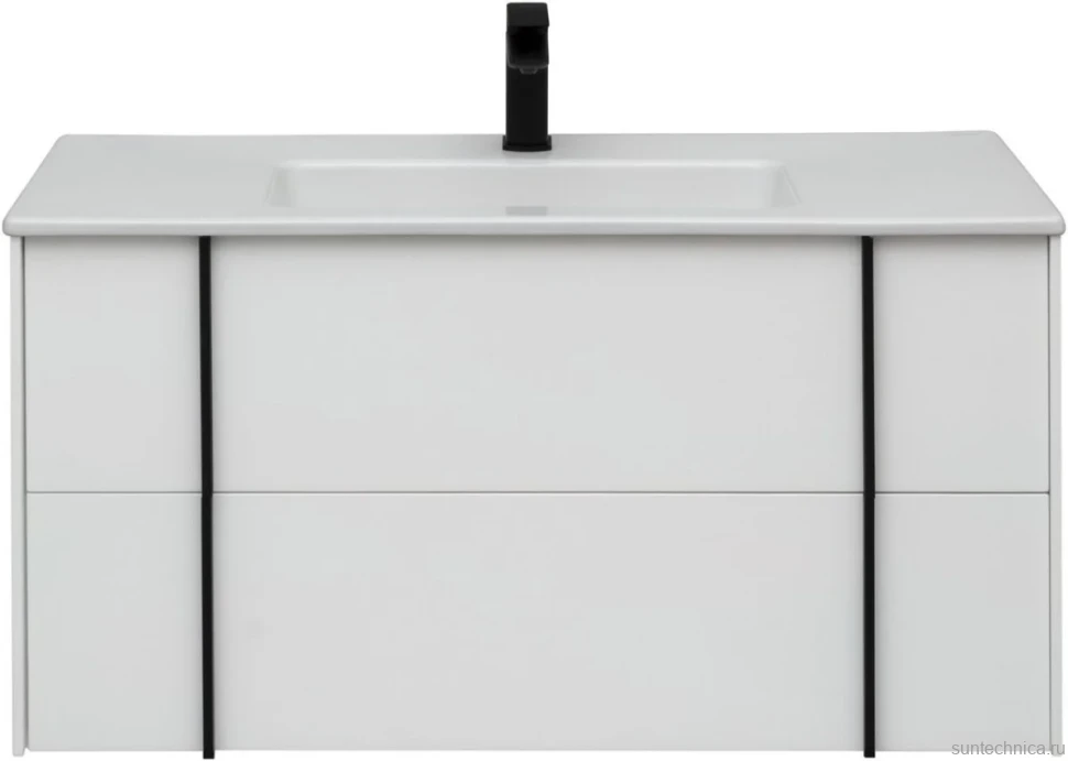 Тумба с раковиной Allen Brau Reality 100 подвесная, белый матовый, раковина Fantasy Flat 102x47, белая