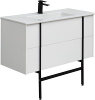 Тумба с раковиной Allen Brau Reality 100 подвесная, белый матовый, раковина Fantasy Flat 102x47, белая