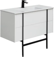 Тумба с раковиной Allen Brau Reality 100 подвесная, белый матовый, раковина Fantasy Flat 102x47, белая