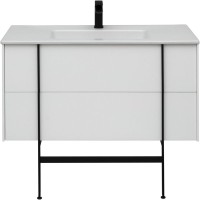 Тумба с раковиной Allen Brau Reality 100 подвесная, белый матовый, раковина Fantasy Flat 102x47, белая
