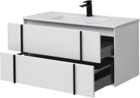 Тумба с раковиной Allen Brau Reality 100 подвесная, белый матовый, раковина Fantasy Flat 102x47, белая