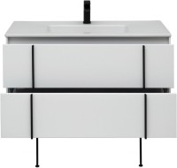 Тумба с раковиной Allen Brau Reality 100 подвесная, белый матовый, раковина Fantasy Flat 102x47, белая