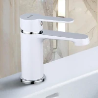 Смеситель для раковины Frap H41 F1041 белый, хром Смеситель для раковины Frap H41 F1041 белый, хром