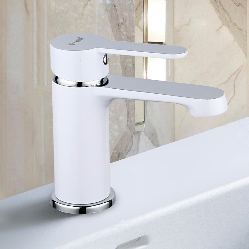 Смеситель для раковины Frap H41 F1041 белый, хром