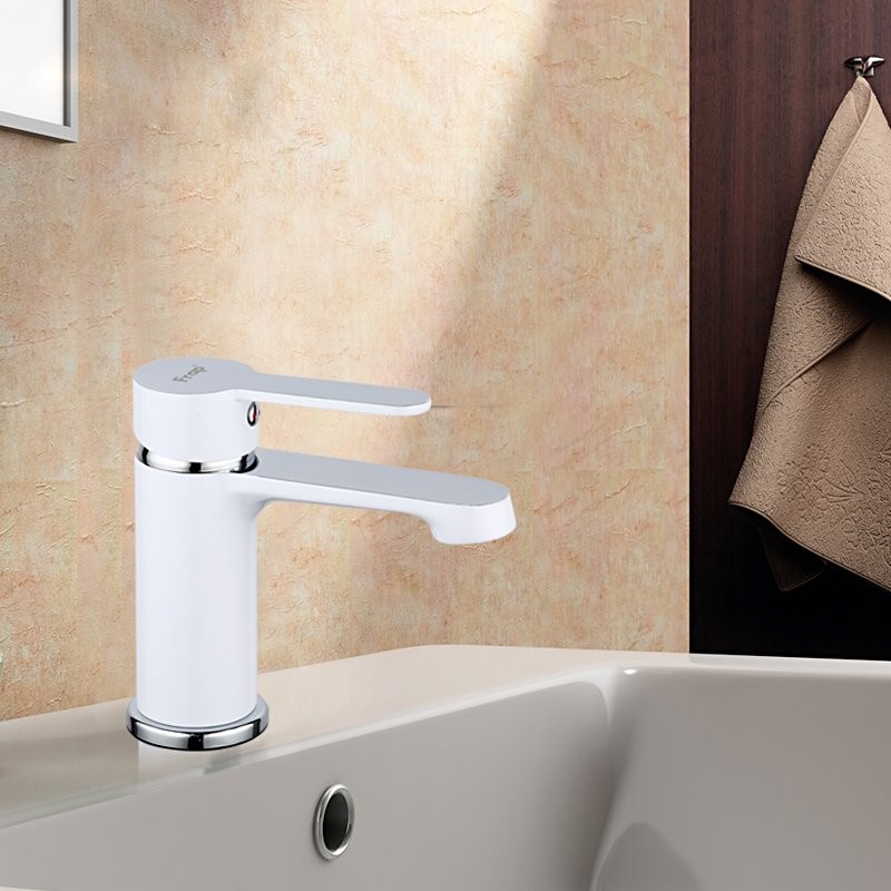 Смеситель для раковины Frap H41 F1041 белый, хром